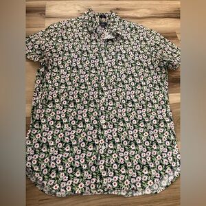 J Crew slim flex washed floral short sleeve buttton shirt Medium